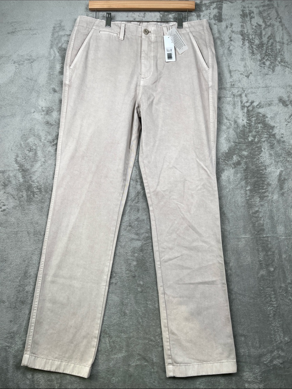NEW Outerknown 33 Mens Beige 100% Organic Cotton Chino Pants - Picture 11 of 12
